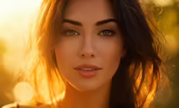 a woman looking over her shoulder with long hair