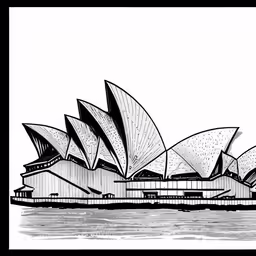 a drawing of the sydney opera