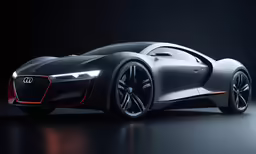 a car that is on a floor and in the dark