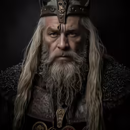 an elderly man in a full costume