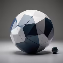 a large white and blue object with some smaller items