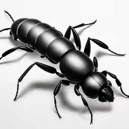 black bugs that are sitting on a white surface