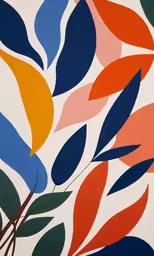 a painting that looks like an abstract plant design
