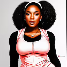 a very pretty black woman with big afros