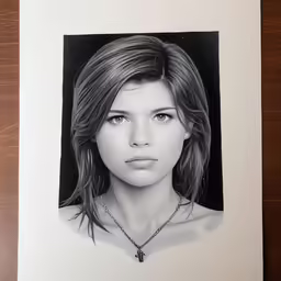 a black and white photo of a young woman