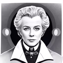 an illustration of a woman wearing a coat and tie