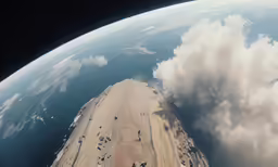 a view from the plane on an island