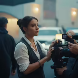 a person that is standing up with a camera