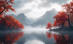 a very pretty river that has trees near it