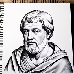 the greek emperor with a beard and wearing a robe