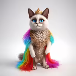 a very cute cat with a bunch of colors