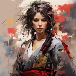 a digital painting of a young lady with a braid,painting art digital painting a woman wearing traditional japanese clothing