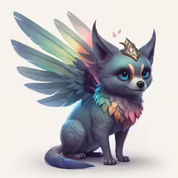 the animal with wings, with an artistic headpiece