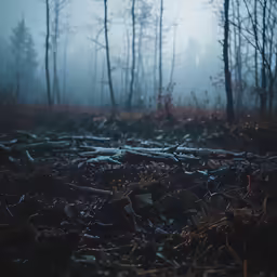 the forest has fallen trees and plants