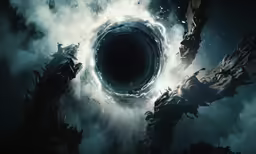 a very large black hole in the air