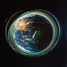 a earth view from space, with the light in it