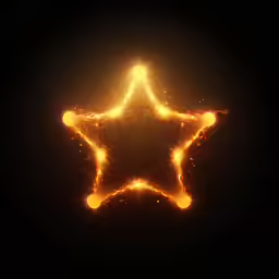 an abstract bright star with orange light streaks