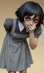 an illustration of a woman with a black hair
