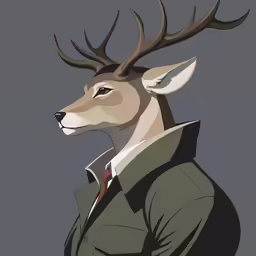 a drawing of a man wearing antlers on his head