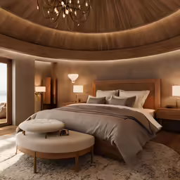 the room is large and has a ceiling