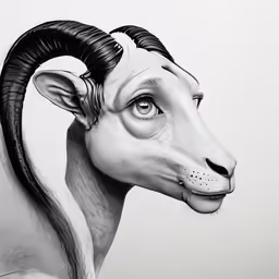the head of a ram in a realistic style