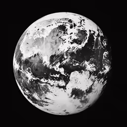 the earth is shown in black and white