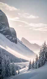 the sun reflects off of some snow - covered trees