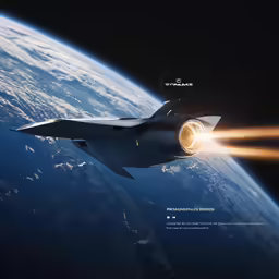 a space shuttle in flight with earth as the backdrop