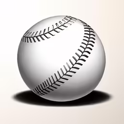 the white baseball ball with a stitching pattern