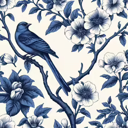 a blue bird sitting on top of a tree branch
