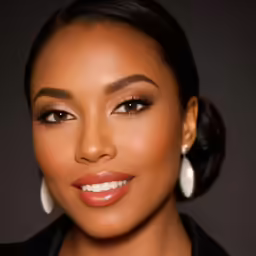 the woman has big earrings on her head