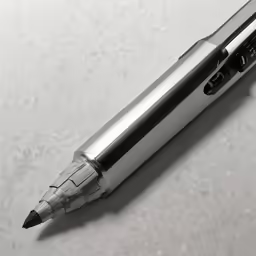 there is a sharp point pen that has a lot of writing on it