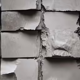 black and white photograph of peeling wall paper