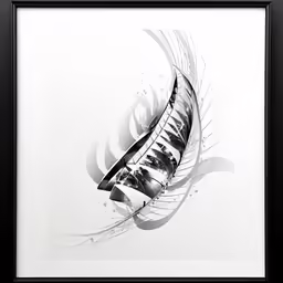 a black and white painting on a wall