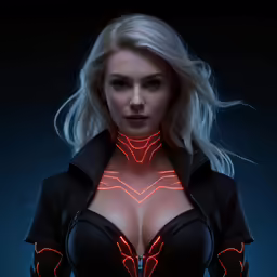 a model with a glowing body and bra