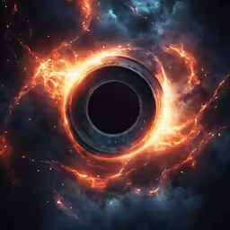 the dark hole with the flame swirling through it