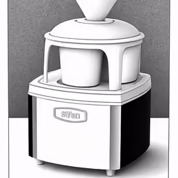 a drawing of an appliance for a coffee maker