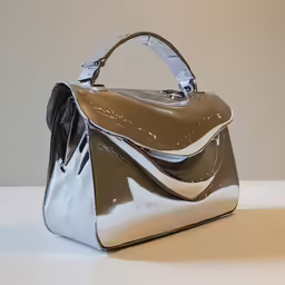 a tan and white bag sitting on top of a counter