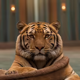 this is an image of a tiger in an animal enclosure