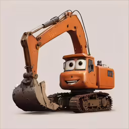 an animated picture of a cartoon character on an old tractor