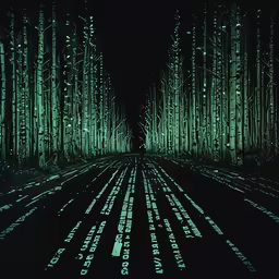 trees that look like they are lit up in the dark