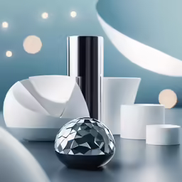 diamond pendant sitting atop a silver surface next to candles