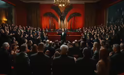 the ceremony in which the speakers, audience and staff were held