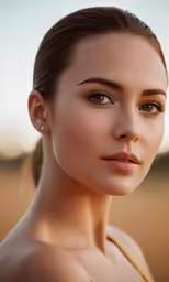 a woman in a white top poses in the desert