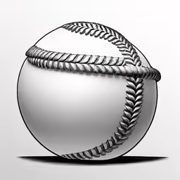 a baseball is made up of black and white rope