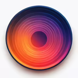 a circular colored object on a white surface
