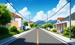a drawing of an intersection with lots of trees