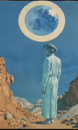 there is a painting on the ground of a person holding a halo
