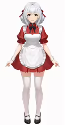 an anime character dressed in red and white