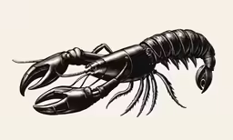 a black and white illustration of a lobster
